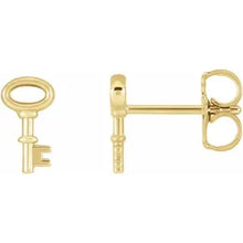 Load image into Gallery viewer, 14k Gold Petite Key Earrings In Multiple Colors
