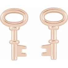 Load image into Gallery viewer, 14k Gold Petite Key Earrings In Multiple Colors
