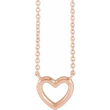 Load image into Gallery viewer, 14k Gold 18&quot; Heart Necklace In Multiple Colors
