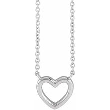 Load image into Gallery viewer, 14k Gold 18&quot; Heart Necklace In Multiple Colors
