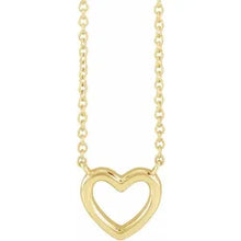 Load image into Gallery viewer, 14k Gold 18&quot; Heart Necklace In Multiple Colors
