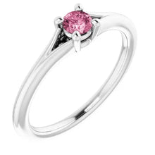 Load image into Gallery viewer, Jan-Dec 14K White Gold Youth Solitaire BIRTHSTONE Rings - Size 3
