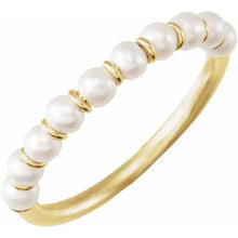 Load image into Gallery viewer, 14k Gold Cultured Freshwater Pearl Ring In Multiple Colors - Sizes 5-8
