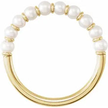 Load image into Gallery viewer, 14k Gold Cultured Freshwater Pearl Ring In Multiple Colors - Sizes 5-8
