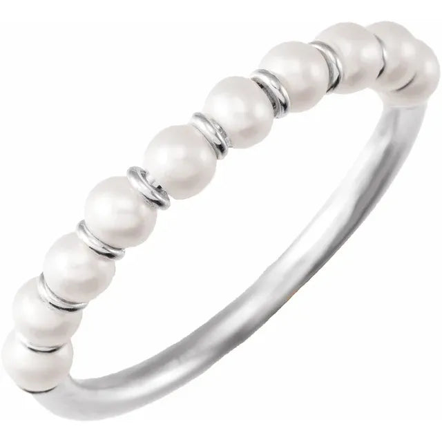 14k Gold Cultured Freshwater Pearl Ring In Multiple Colors - Sizes 5-8