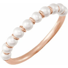 Load image into Gallery viewer, 14k Gold Cultured Freshwater Pearl Ring In Multiple Colors - Sizes 5-8
