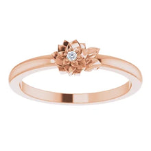 Load image into Gallery viewer, 14k Gold .015cttw Natural Diamond Flower Ring In Multiple Colors - Size 5
