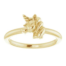 Load image into Gallery viewer, 14k Gold Youth Unicorn Ring In Multiple Colors - Size 3
