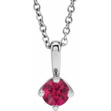 Load image into Gallery viewer, Jan-Dec 14k White Gold 4mm Natural Birthstone Solitaire 16-18&quot; Necklaces
