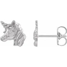 Load image into Gallery viewer, 14k Gold Youth Unicorn Earrings In Multiple Colors
