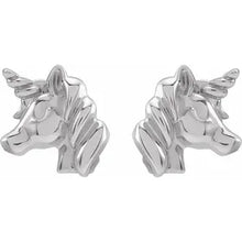 Load image into Gallery viewer, 14k Gold Youth Unicorn Earrings In Multiple Colors
