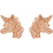 Load image into Gallery viewer, 14k Gold Youth Unicorn Earrings In Multiple Colors
