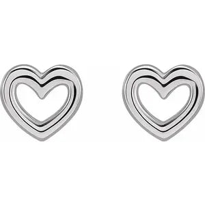 14k Gold Petite Heart Earrings In Multiple Colors