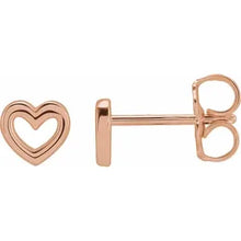 Load image into Gallery viewer, 14k Gold Petite Heart Earrings In Multiple Colors
