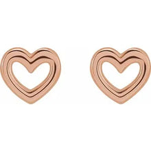 Load image into Gallery viewer, 14k Gold Petite Heart Earrings In Multiple Colors
