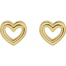 Load image into Gallery viewer, 14k Gold Petite Heart Earrings In Multiple Colors
