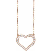 Load image into Gallery viewer, 14k Gold 3/8cttw Lab-Grown Diamond Heart 16-18&quot; Necklace In Multiple Colors
