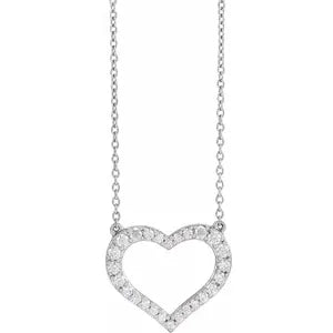 14k Gold 3/8cttw Lab-Grown Diamond Heart 16-18