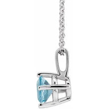 Load image into Gallery viewer, Jan-Dec 14k White Gold 4mm Natural Birthstone Solitaire 16-18&quot; Necklaces
