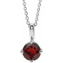 Load image into Gallery viewer, Jan-Dec 14k White Gold 4mm Natural Birthstone Solitaire 16-18&quot; Necklaces
