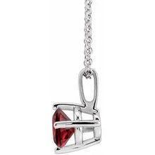 Load image into Gallery viewer, Jan-Dec 14k White Gold 4mm Natural Birthstone Solitaire 16-18&quot; Necklaces
