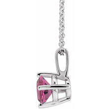 Load image into Gallery viewer, Jan-Dec 14k White Gold 4mm Natural Birthstone Solitaire 16-18&quot; Necklaces
