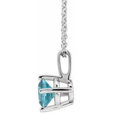 Load image into Gallery viewer, Jan-Dec 14k White Gold 4mm Natural Birthstone Solitaire 16-18&quot; Necklaces
