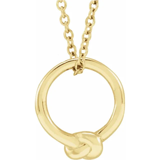 14k Yellow Gold Circle Knot 18