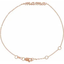 Load image into Gallery viewer, 14k Gold &#39;Mama&#39; 6 1/2-7 1/2&quot; Bracelet In Multiple Colors
