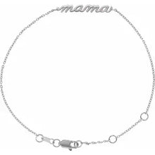 Load image into Gallery viewer, 14k Gold &#39;Mama&#39; 6 1/2-7 1/2&quot; Bracelet In Multiple Colors
