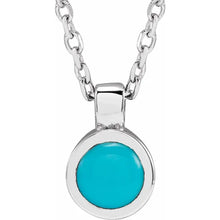 Load image into Gallery viewer, Sterling Silver Natural Turquoise Bezel-Set 16-18&quot; Necklace
