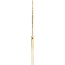 Load image into Gallery viewer, 14k Gold 25x2.6mm Four-Sided Vertical Bar 16-18&quot; Necklace In Multiple Colors
