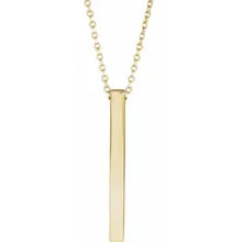 Load image into Gallery viewer, 14k Gold 25x2.6mm Four-Sided Vertical Bar 16-18&quot; Necklace In Multiple Colors
