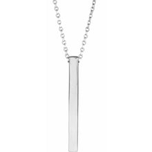 Load image into Gallery viewer, 14k Gold 25x2.6mm Four-Sided Vertical Bar 16-18&quot; Necklace In Multiple Colors
