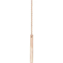 Load image into Gallery viewer, 14k Gold 25x2.6mm Four-Sided Vertical Bar 16-18&quot; Necklace In Multiple Colors
