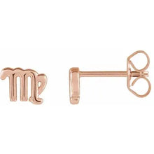 Load image into Gallery viewer, 14k Gold Zodiac Stud Earrings In Multiple Colors
