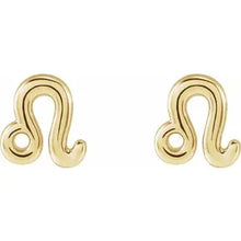 Load image into Gallery viewer, 14k Gold Zodiac Stud Earrings In Multiple Colors
