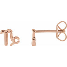 Load image into Gallery viewer, 14k Gold Zodiac Stud Earrings In Multiple Colors
