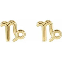 Load image into Gallery viewer, 14k Gold Zodiac Stud Earrings In Multiple Colors
