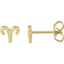 Load image into Gallery viewer, 14k Gold Zodiac Stud Earrings In Multiple Colors
