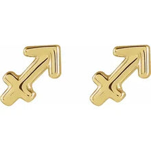 Load image into Gallery viewer, 14k Gold Zodiac Stud Earrings In Multiple Colors
