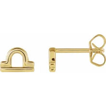 Load image into Gallery viewer, 14k Gold Zodiac Stud Earrings In Multiple Colors
