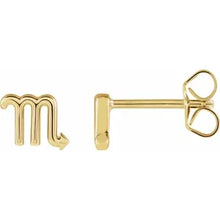 Load image into Gallery viewer, 14k Gold Zodiac Stud Earrings In Multiple Colors
