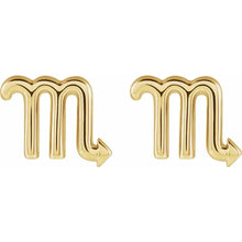 Load image into Gallery viewer, 14k Gold Zodiac Stud Earrings In Multiple Colors
