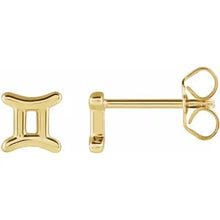 Load image into Gallery viewer, 14k Gold Zodiac Stud Earrings In Multiple Colors
