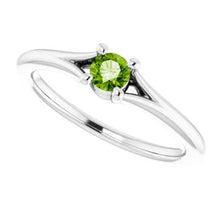 Load image into Gallery viewer, Jan-Dec 14K White Gold Youth Solitaire BIRTHSTONE Rings - Size 3
