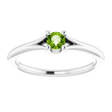 Load image into Gallery viewer, Jan-Dec 14K White Gold Youth Solitaire BIRTHSTONE Rings - Size 3
