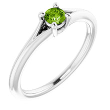 Load image into Gallery viewer, Jan-Dec 14K White Gold Youth Solitaire BIRTHSTONE Rings - Size 3
