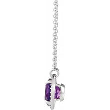 Load image into Gallery viewer, 14K White Gold 6mm Natural Amethyst &amp; .04 CTW Natural Diamond 16&quot; Necklace
