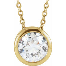 Load image into Gallery viewer, 14k Gold 1cttw Lab-Grown Diamond Solitaire 16-18&quot; Necklace in Multiple Colors
